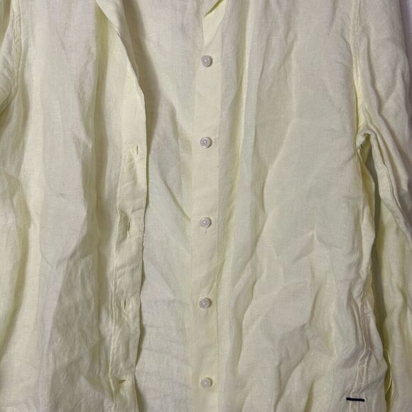 J. Crew slim fit Baird mcnutt Irish linen yellow shirt size 10 - Picture 5 of 8